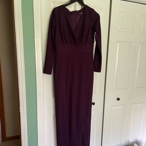 Betsy & Adam Purple Dress with Slit